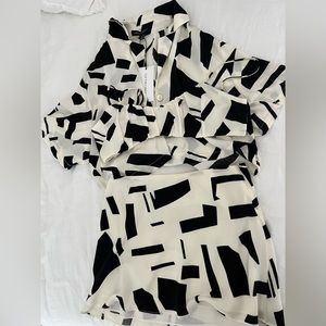 Cotton Candy LA set includes skirt, bralette and button down short sleeve top